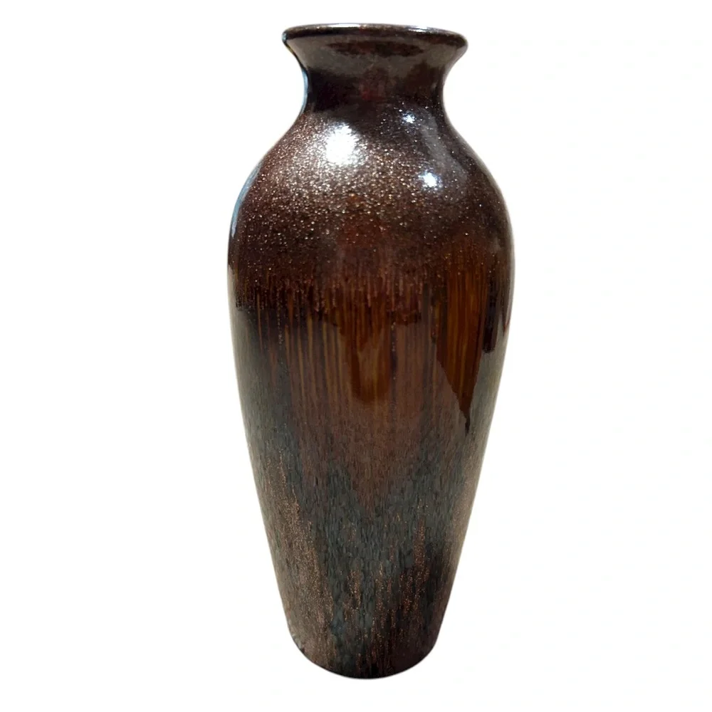 Rustic Shimmer Brown Vase